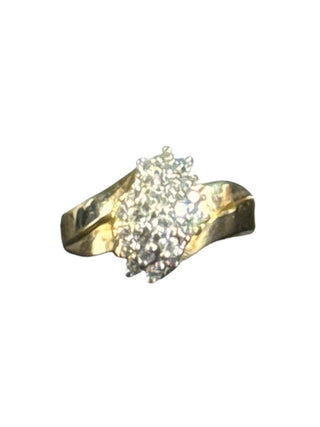 14K and diamond cluster ring