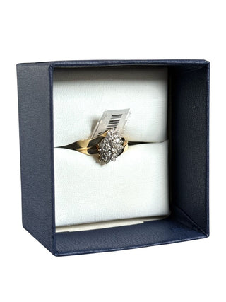 14K and diamond cluster ring