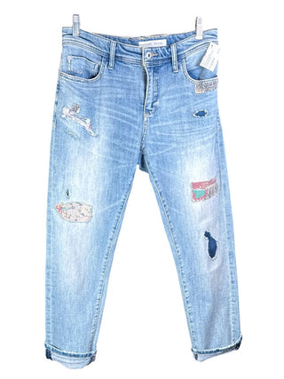 Patchwork slim boyfriend