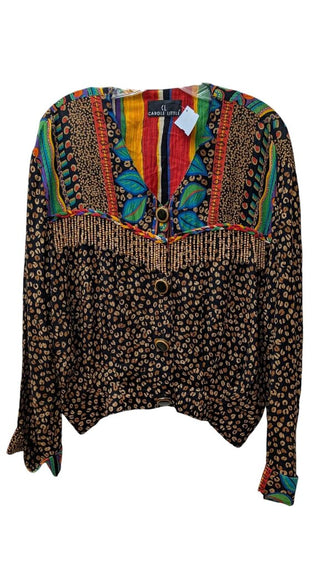Beaded Print BUtton Front