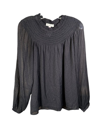 Sheer Print Long Sleeve Blouse