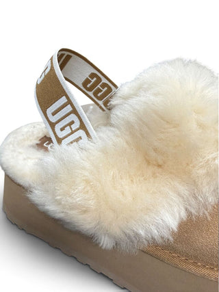 Funkette Platform Strap Back Suede Slippers