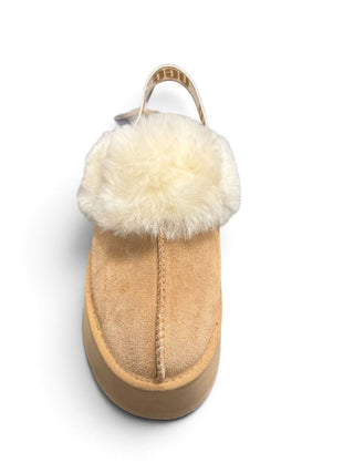 Funkette Platform Strap Back Suede Slippers