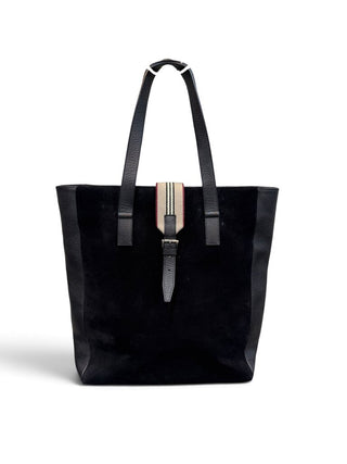 Buckle Suede & Leather Tote