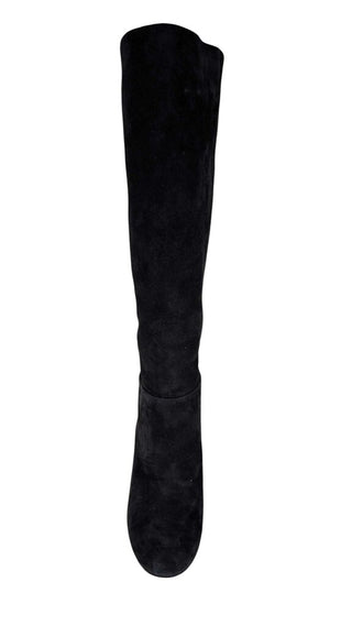 Knee Suede Block High Heel