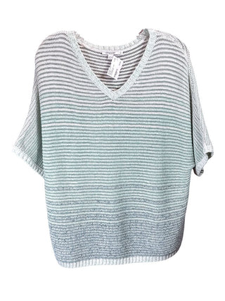 Striped ss v neck