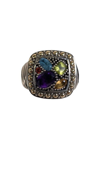 925 18k Multi Gemstone Ring