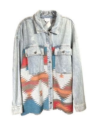 Denim/blanket button down