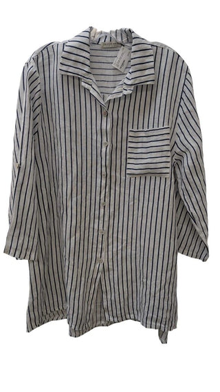 Striped Linen Button Front