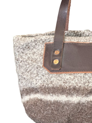 Wool Leather Hand Bag