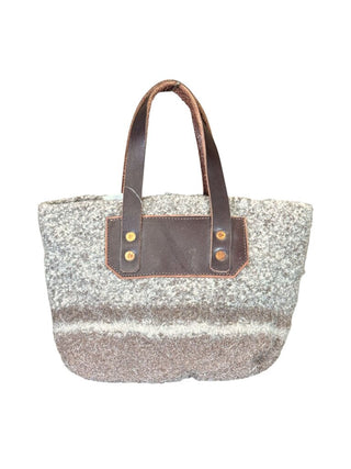 Wool Leather Hand Bag
