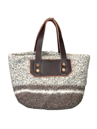 Wool Leather Hand Bag