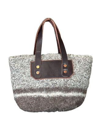 Wool Leather Hand Bag