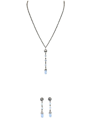 SS Stone Necklace/Earring Set