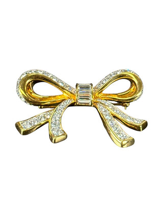 Crystal Bow Brooch