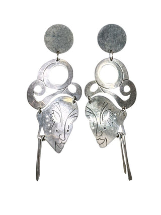 Taxco SS Face Clip Earrings