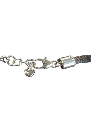costume leather and silver pendant necklace
