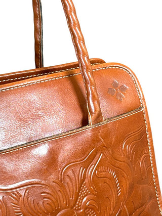 Leather Tooled Tote