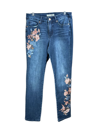 Floral Embroidered Med Wash