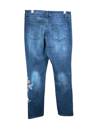 Floral Embroidered Med Wash