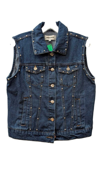 Studded Denim Button Front