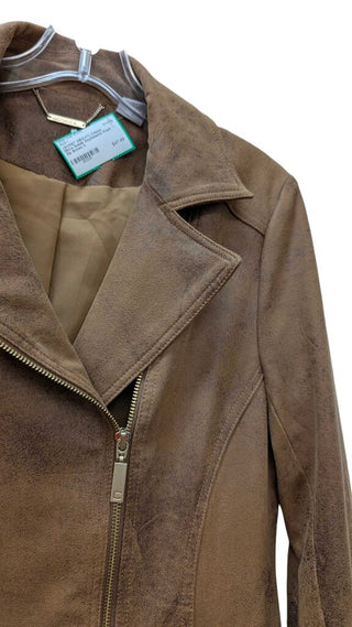 Micro Suede Asymmetric Front Zip