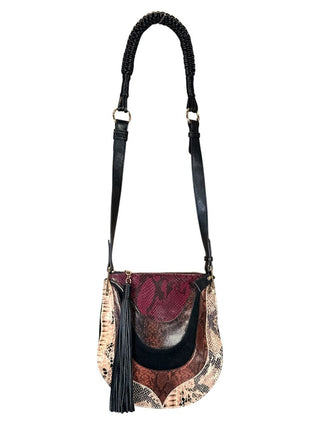 NWT Multi snake print braided handle shoulder bag