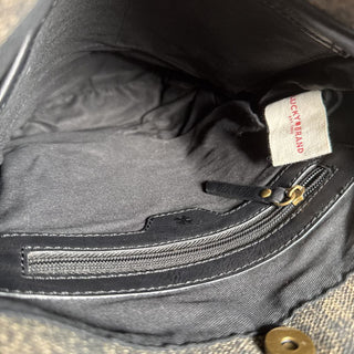 Woven fabric shoulder bag