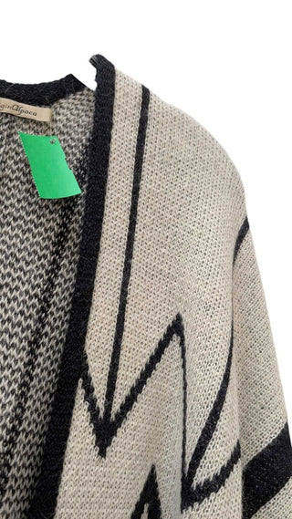 Striped Alpaca Fur Open Front
