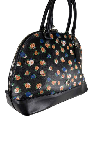 Leather Floral Satchel