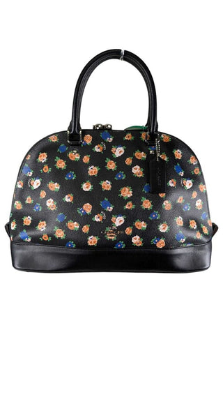 Leather Floral Satchel