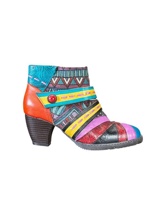 Leather Tapestry Bootie
