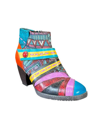 Leather Tapestry Bootie