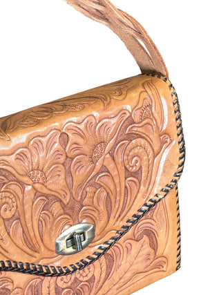 Leather Hand Tooled Crossbody