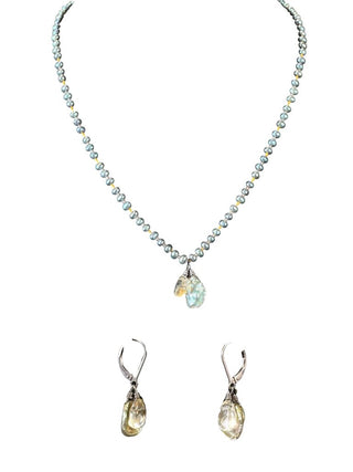 Pearl Pendant Necklace with Earrings