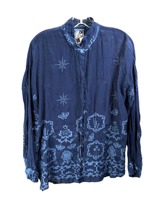 Embroidered Button Front