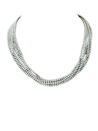 Sterling Bead 6 Strand Necklace