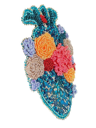 Hand Beaded Goldwork Heart