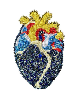 Hand Beaded Goldwork Heart