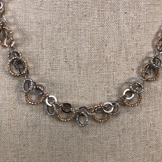 R Sterling/vermeil link necklace