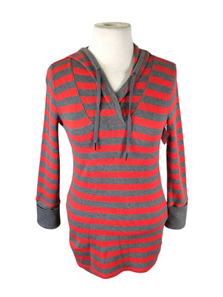 R Active Striped Pullover Hoodie