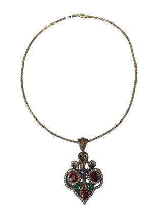 R Sterling vermeil multi stone necklace