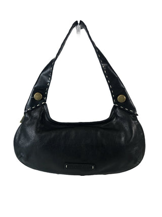 R Pebble leather flap handbag
