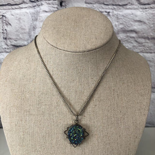 R Sterling druzy necklace