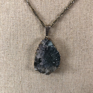R Sterling druzy necklace