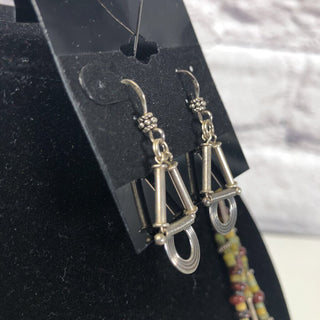 R Sterling triple strand stone necklace/earring set