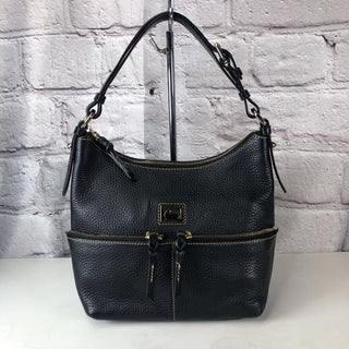 R Pebble leather zip top handbag