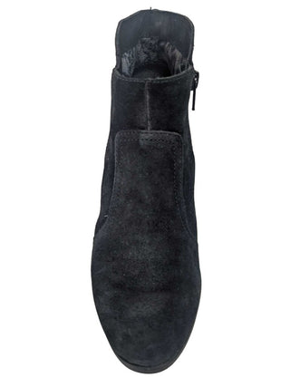 R suede side zip with heel