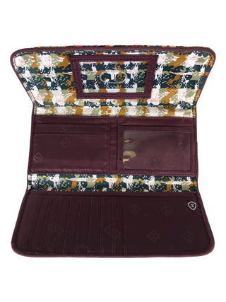 R Quilted floral tri-fold wallet