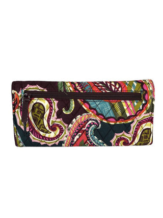 R Quilted floral tri-fold wallet